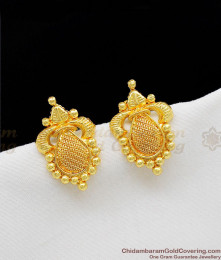 Light Weight Pure Gold One Gram Gold Stud Kerala Design ER1149 Light Weight Pure Gold One Gram Gold Stud Kerala Design ER1149