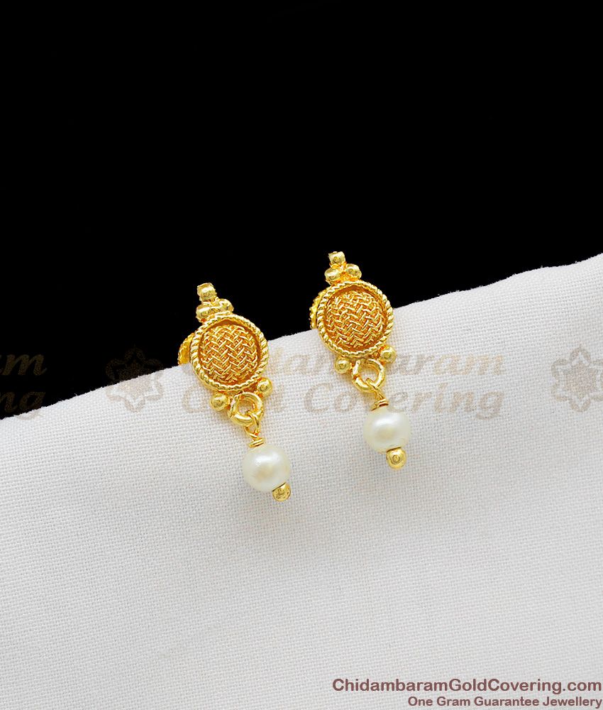 Beautiful Pearl Drops Gold Plated Stud For Daily Use ER1150