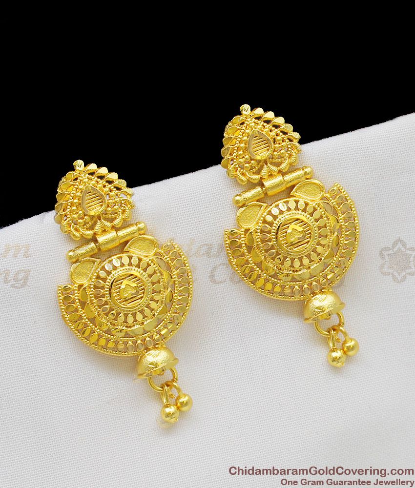 Artistic Designer Real Gold Forming Earrings Big Dangler Diwali Offer ER1159