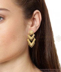 Iconic Two Layer Grand Gold Dangler Bridal Wear Earrings Diwali Special ER1161
