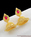 Sizzling Gold Ruby Crystal Big Jhumka Collection For Marriage ER1185