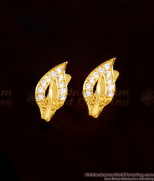White Diamond Small Gold Inspired Studs Ring Hoop Type ER1191 White Diamond Small Gold Inspired Studs Ring Hoop Type ER1191