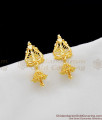 Trendy Leaf Design Gold Imitation Studs For Girls College Office Use ER1203