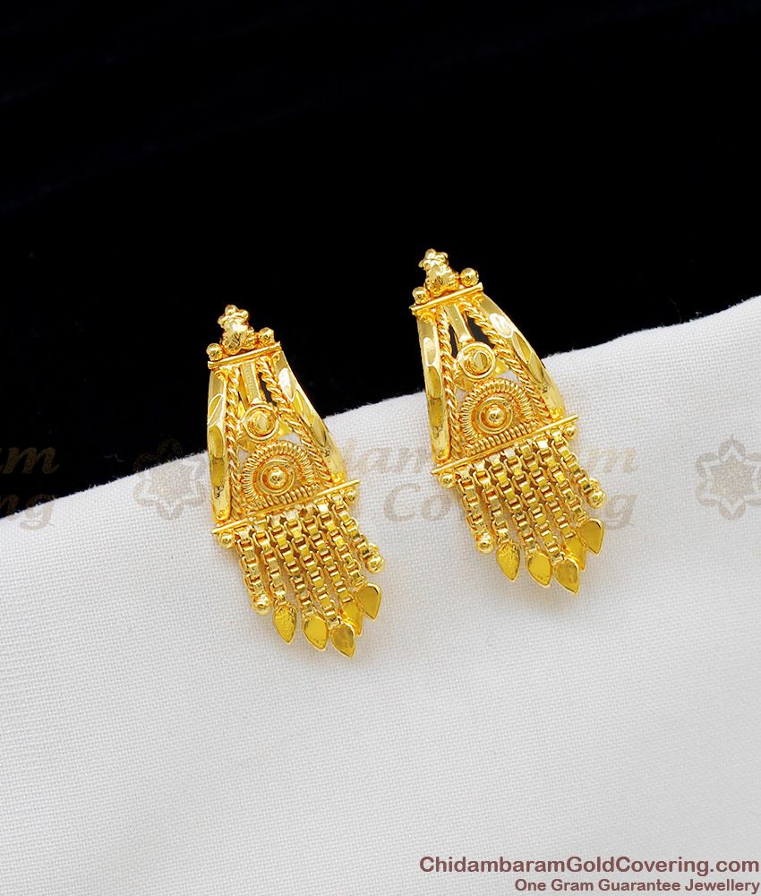 Trendy Kerala Design Earrings Gold Stud Collections For Office College Wear ER1204