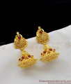 Hot Selling Red Crystal Gold Inspired Jhumki Daily Use Earrings ER1206