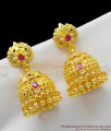 South Indian Traditional Gold Forming Jhumka Ruby Stone Earrings ER1207