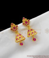 Pretty Ruby Stone Gold Plated Traditional Jhumki Regular Wear Earrings ER1217