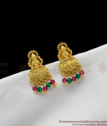Lakshmi Gold Forming Stud Multi Color Crystal Beads For Traditional Wear ER1219 Lakshmi Gold Forming Stud Multi Color Crystal Beads For Traditional Wear ER1219