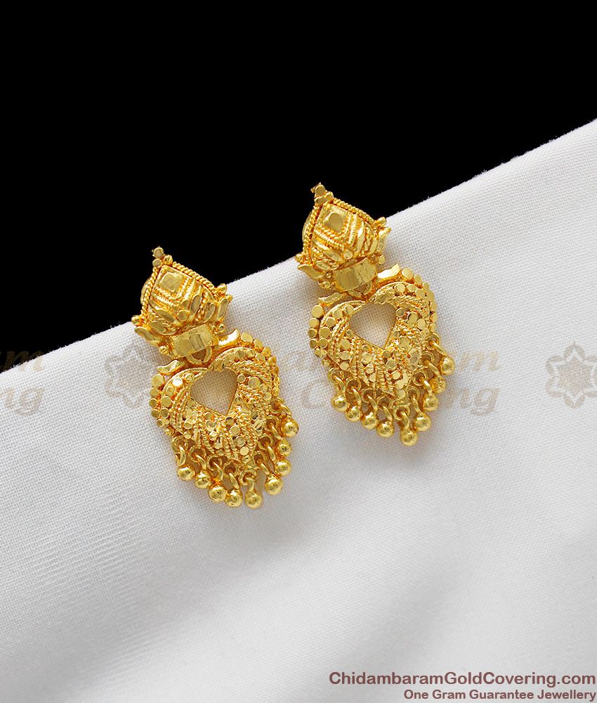 Valentines Gift Heart Design Gold Aspiring Danglers For Girls Regular Use ER1222