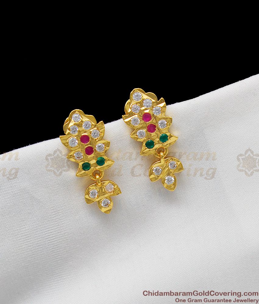 Impon Gati Stones Real Gold Design Studs For Ladies Traditional Use Jewelry ER1224