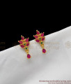 Attractive Ruby Emerald Stone Fancy Design Gold Stud Collection Daily Use ER1225