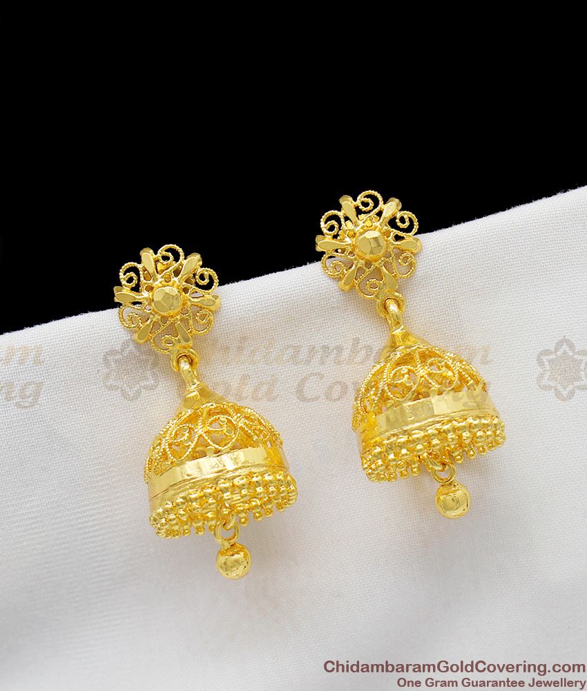 Aspiring Gold Handmade Jhumka Bridal Collection Earrings From Chidambaraa ER1238 Aspiring Gold Handmade Jhumka Bridal Collection Earrings From Chidambaraa ER1238