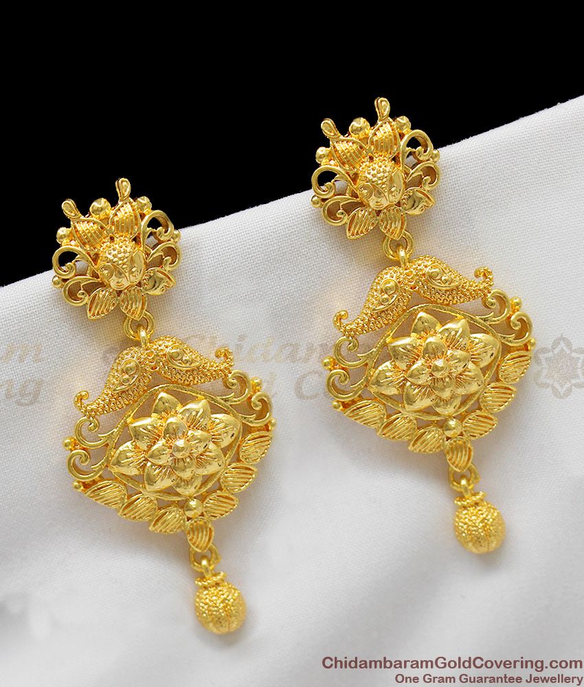 Chidambaram One Gram Gold Covering Big Danglers For Marriage ER1245