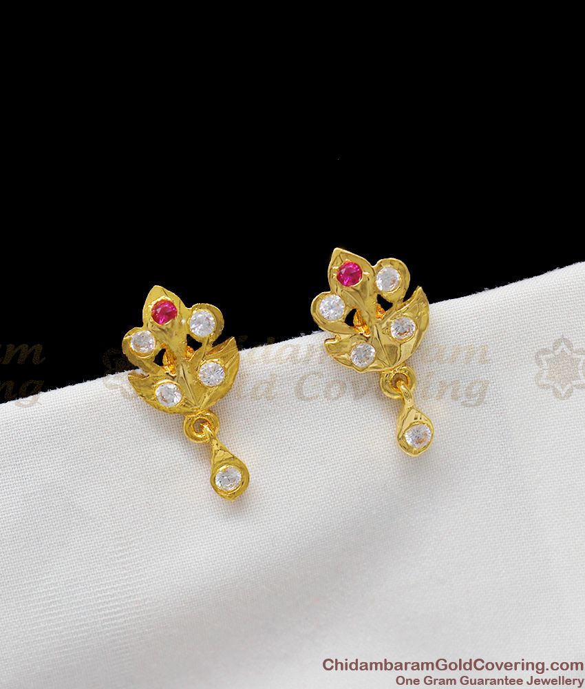 Original Chidambaram Covering Small Gold Earring Impon Studs Daily Use ER1253