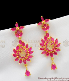 Fancy And Trendy Ruby Stone Peacock Danglers Collection Party Wear ER1260 Fancy And Trendy Ruby Stone Peacock Danglers Collection Party Wear ER1260