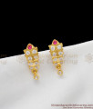 J Type White Pink Stone Impon Studs For Daily Wear Buy Online ER1277