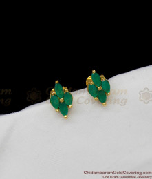 Small Emerald Stone Gold Inspired Studs Fancy Jewelry For Teen Girls ER1294 Small Emerald Stone Gold Inspired Studs Fancy Jewelry For Teen Girls ER1294
