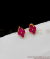 Full Ruby Stone Gold Plated Designer Model Studs For Girls Office Wear ER1296