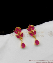 Semi Precious Full Ruby Stone Gold Inspired Earth Lover Studs For Daily Use ER1300 Semi Precious Full Ruby Stone Gold Inspired Earth Lover Studs For Daily Use ER1300