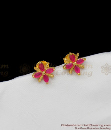 Small Star Design Gold Tone Studs With Attractive ruby Stone Online ER1304 Small Star Design Gold Tone Studs With Attractive ruby Stone Online ER1304