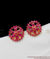 Eye Catchy Ruby Stone Flower Stud Design Matching Earrings for Real Ruby Necklace Sets ER1306