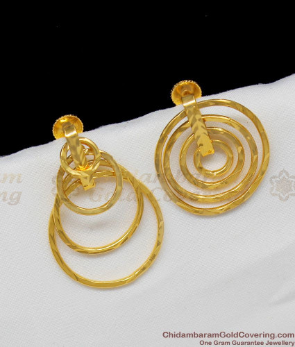 Gold Earrings Rings with Zircons | JewelryAndGems.eu