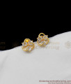 Fancy White AD Stone Sparkling Flower Model Gold Studs For Regular Wear ER1324