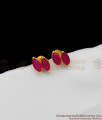 Double Ruby Stone Small One gram Gold Studs Daily Wear Collections ER1325