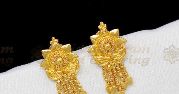Beige - Kerala Handpainted Bamboo Stud Earrings 13