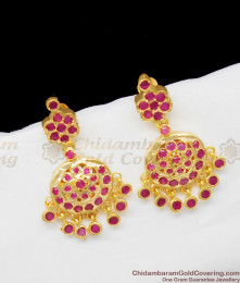 Pretty Full Ruby Stone Gold Impon Traditional Danglers For Ladies Best Selling ER1355 Pretty Full Ruby Stone Gold Impon Traditional Danglers For Ladies Best Selling ER1355