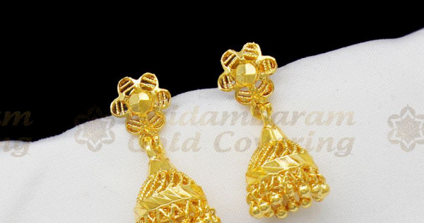 Buy Jewelcious One Gram Gold Plated Traditional Jewelery Designer Earrings  Small Size Cone Type Heart Design Hanging Meena for Women and Girls at  Amazon.in