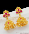 Premium Gold Pattern With Attractive Ruby Stone Bridal Jhumki For Ladies ER1372