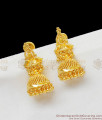 Gopura Design Heavy Jhumki Temple Pattern Real Gold Ornament ER1406 Gopura Design Heavy Jhumki Temple Pattern Real Gold Ornament ER1406