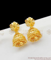 Solid Design Heavy Gold Plated Jhumka Earrings With Bell Type Beads ER1407
