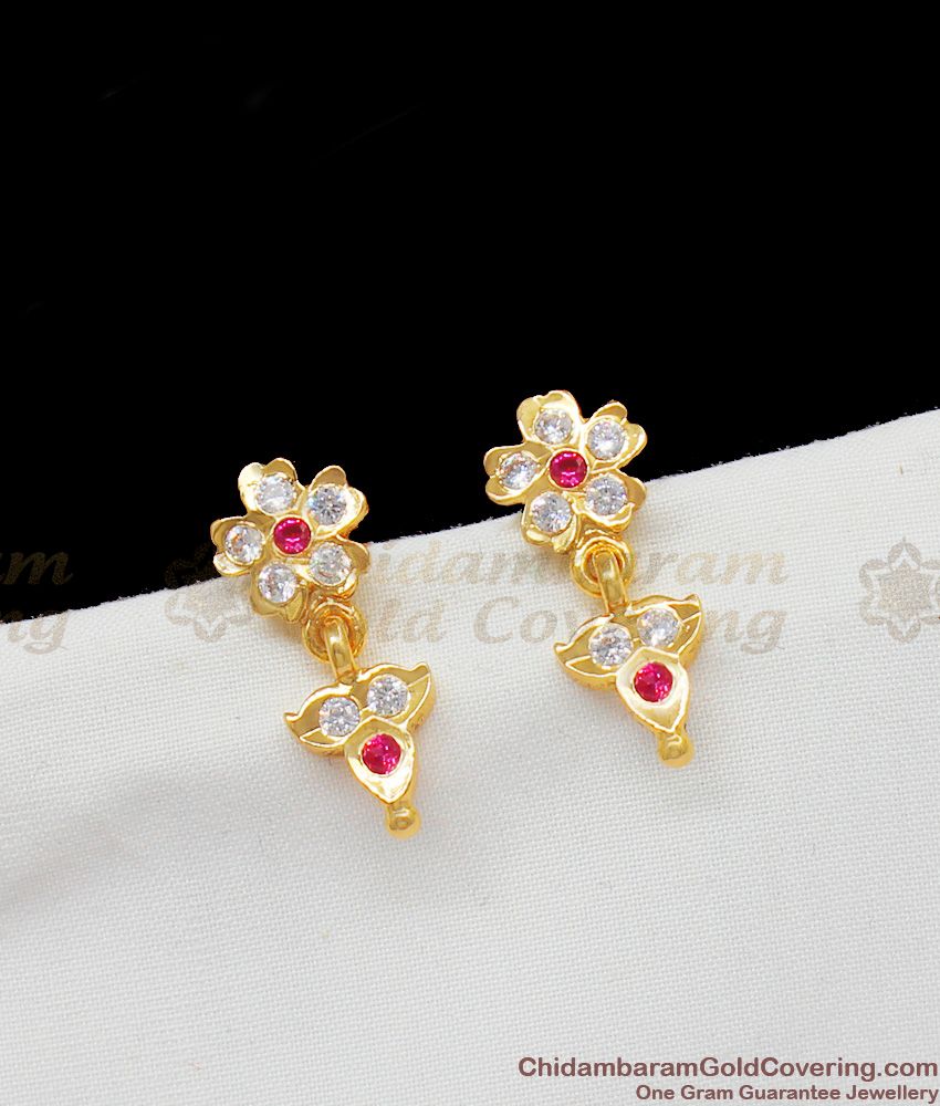 Rose Flower Design Gold Tone Five Metal Earrings Regular Wear ER1416 