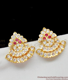 Traditional Gold Plated Colorful Stone Impon Studs Kerala Jewelry Collections ER1418 Traditional Gold Plated Colorful Stone Impon Studs Kerala Jewelry Collections ER1418