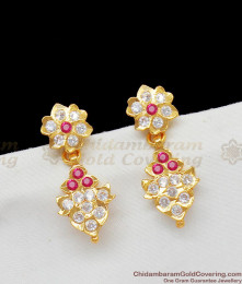 Leaf Flower Model Gold Duel Stone Five Metal Studs For Ladies ER1419 Leaf Flower Model Gold Duel Stone Five Metal Studs For Ladies ER1419