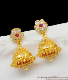 Impon Studs Jhumki Pattern Long lasting Gold Tone Earrings ER1426 Impon Studs Jhumki Pattern Long lasting Gold Tone Earrings ER1426