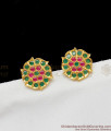 Beautiful Peacock Feather Pattern Ruby Emerald Stones Studs Collection ER1431