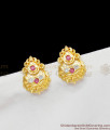 Kerala Design Gold Impon Multicolor Stone Pretty Little Stud ER1437