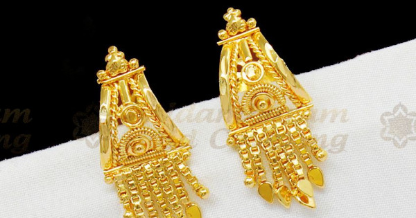 Beige - Kerala Handpainted Bamboo Stud Earrings 37