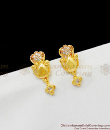 CZ White Stone Fancy Design Daily Wear Gold Plated Studs ER1444 CZ White Stone Fancy Design Daily Wear Gold Plated Studs ER1444