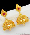 Glorious Gold Tone Ruby Stone Big Jhumka Collection For Marriage ER1449