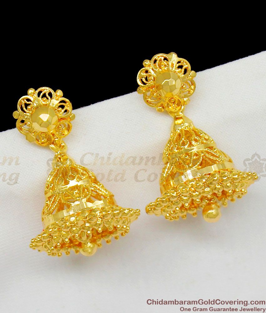 Sunflower Stud Design Gold Plated Trendy Jhumki Kammal Earrings ER1453
