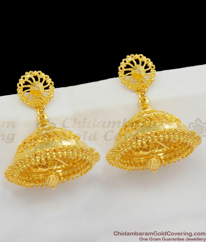 Traditional Big Bell Model Gold Plated Jhumki Collection Online Shopping ER1460