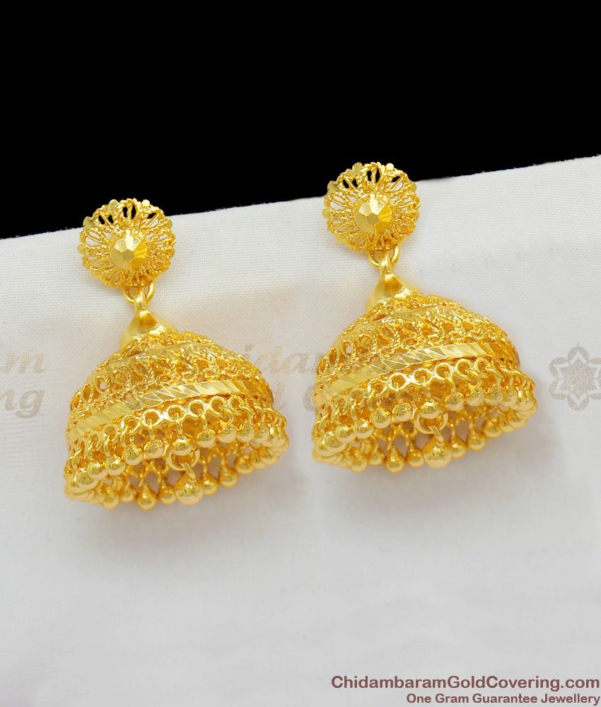 Trendy Umbrella Pattern Gold Imitation Jhumki Set For Ladies Online Shopping ER1461