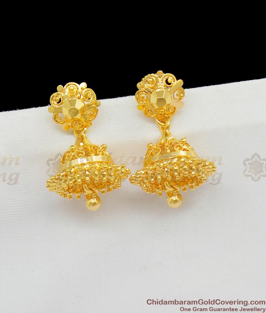 New Arrival Gold Plated Small Flower Model Jhumka Earrings For Girls ER1467