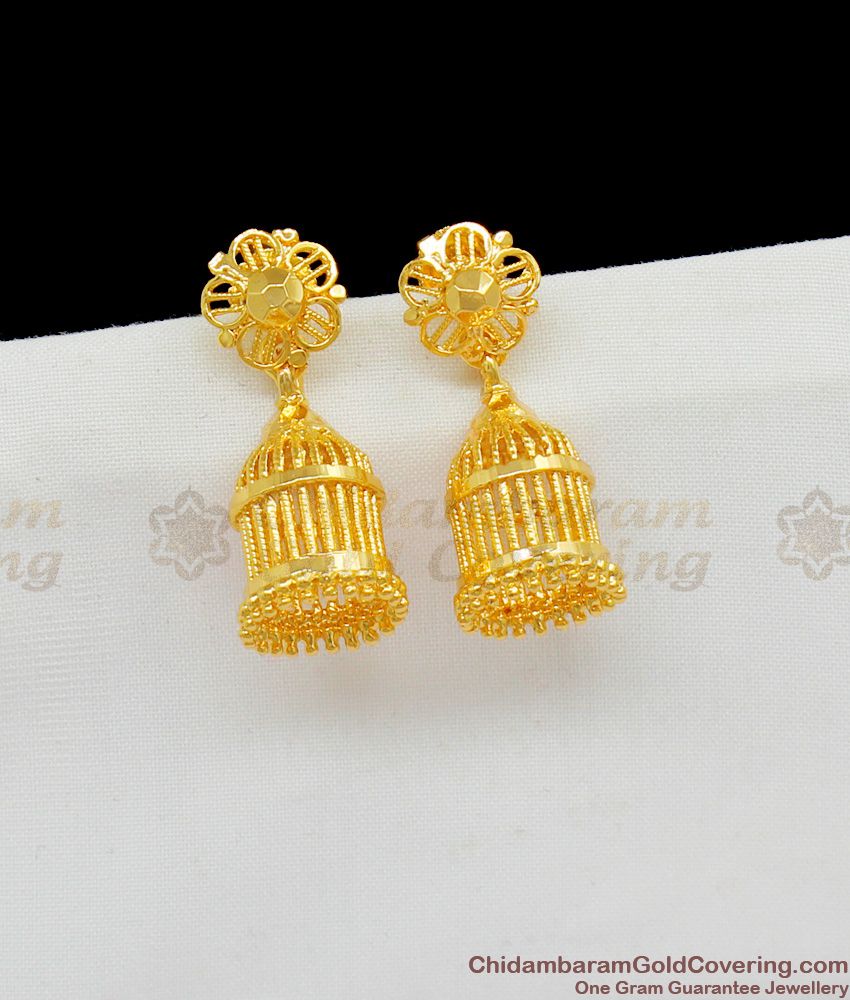 Adorable Small Cage Model Gold Plated Jhumki Earring At Special Discount ER1470