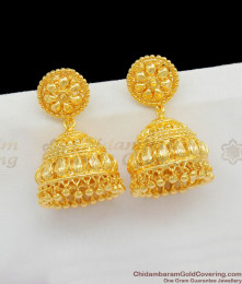 Kerala Gold Flower Design Stud Type Gold Inspired Jhumka Jewelry ER1478 Kerala Gold Flower Design Stud Type Gold Inspired Jhumka Jewelry ER1478