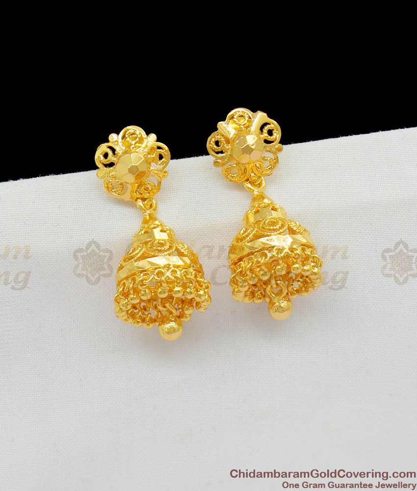 Unique Handmade Precious Gold Finish Jhumki Earrings Collection For Ladies ER1482
